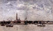 Eugene Boudin Le Port a Anvers painting